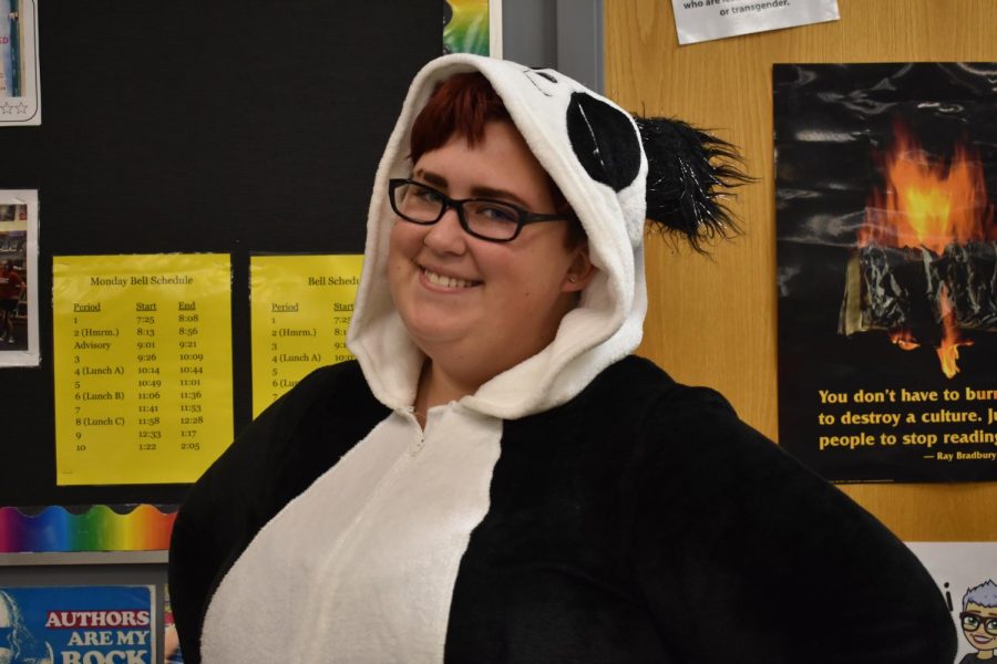 Katy Pritsel dressed as a panda