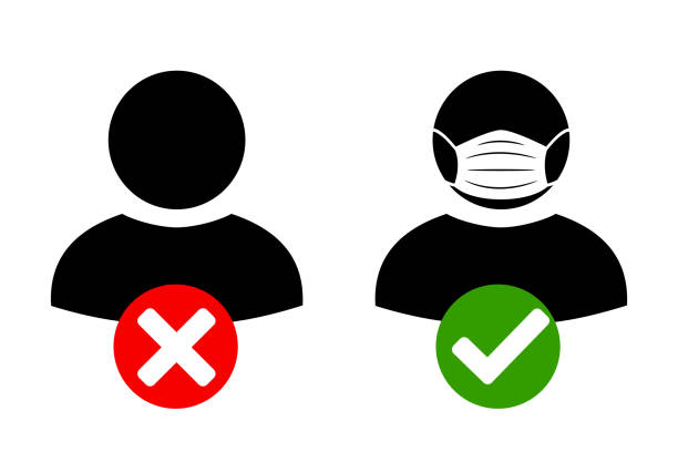 No entry without face mask icon.