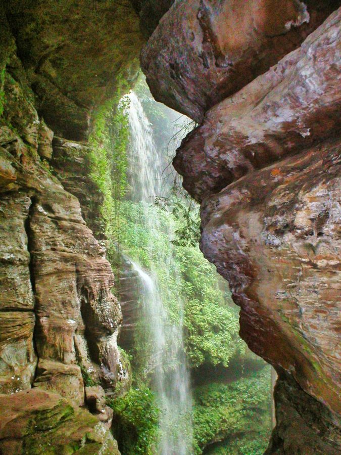 This image was provided by Ohiodnr.gov. The picture above portrays one of the many waterfalls that Hocking Hills State parks has open to visitors; those who are in for a hike can enjoy many views like this over spring break. 

