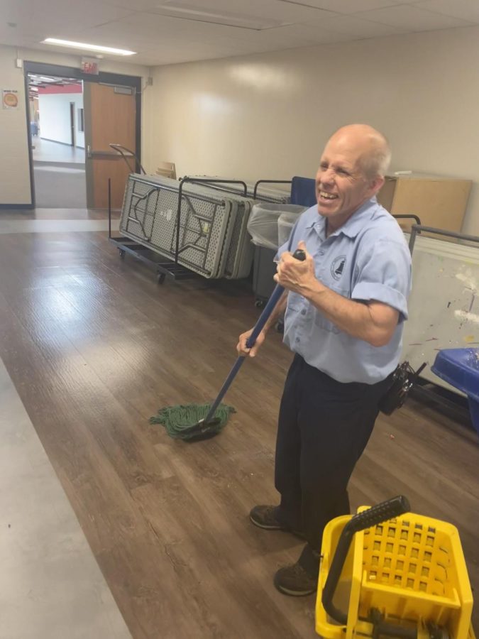 The schools favorite custodian, Keith Allinder, is a familiar face around school. Starting the school year of strong with a smile on his face!