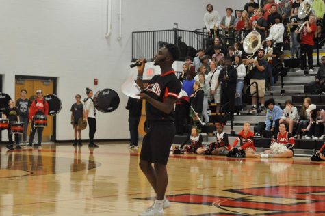 Cheerleader, Michael Gyabeng, Introduces the Westerville souths sports teams.