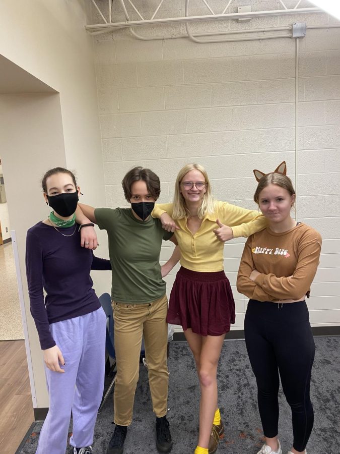 The Scooby-Doo crew makes an appearance at Westerville South on cartoon day for celebration of spirit week on Oct. 5.
From left to right: Jasmine leeman, Addie Aultman, Meghan Worch, Katy Mowery.