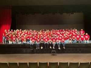 Scho Show students in the spotlight before their show. Photo credit: South Theater Troupe 513.