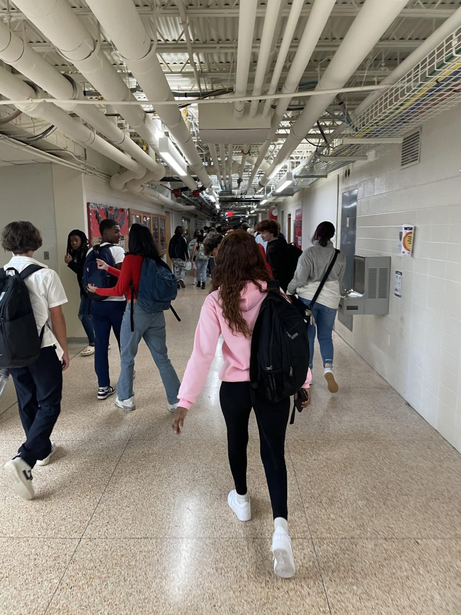 Students crowd the halls as they head home following classes on Thursday, Aug. 17.  According to Principal Michael Hinze, the new school year is off to a great start.