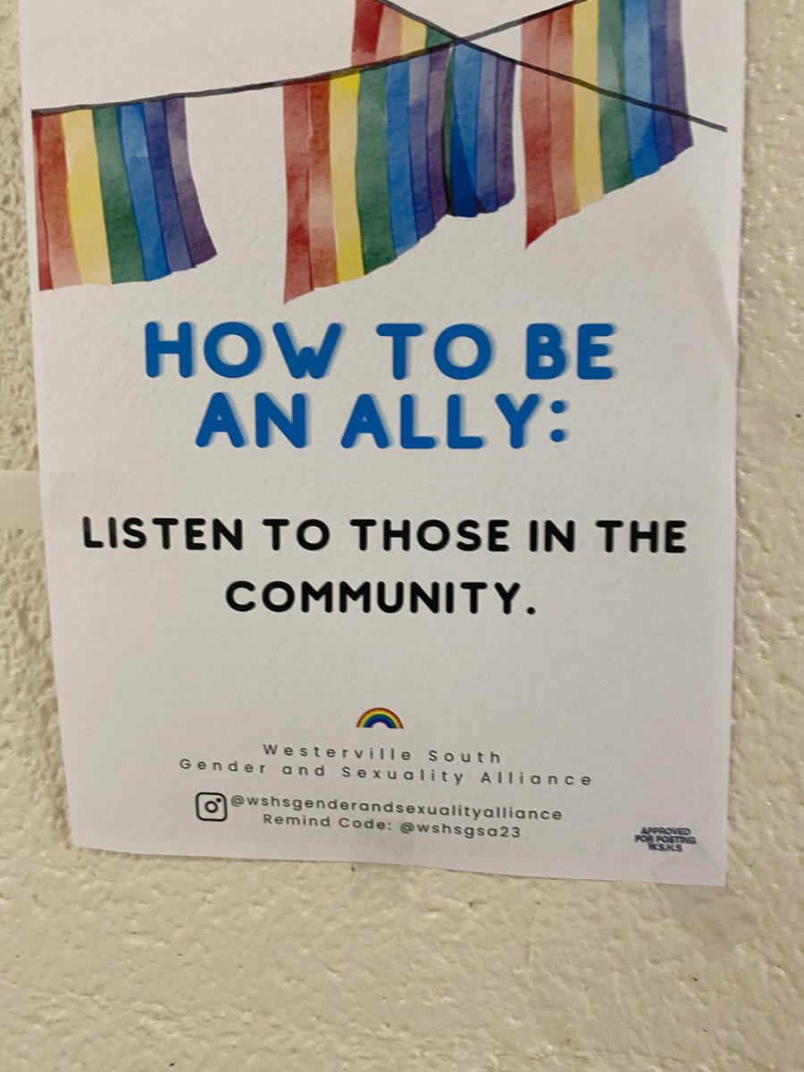 Westerville South has many clubs. The Gender and Sexuality Alliance focuses on not just supporting its members but also teaching How to be an Ally. Follow their Instagram to learn more about the club and being an ally.