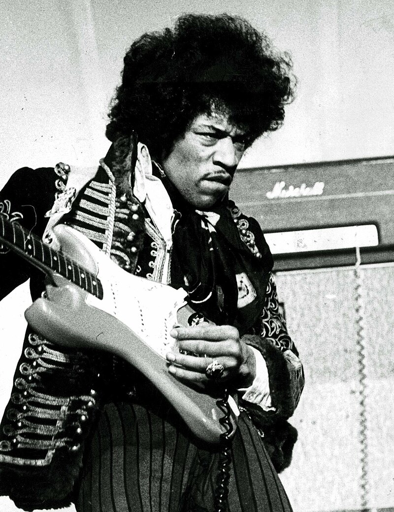 (Taken on May. 24, 1967; taken by an unknown photographer. Hendrix at a swedish amusement park;)