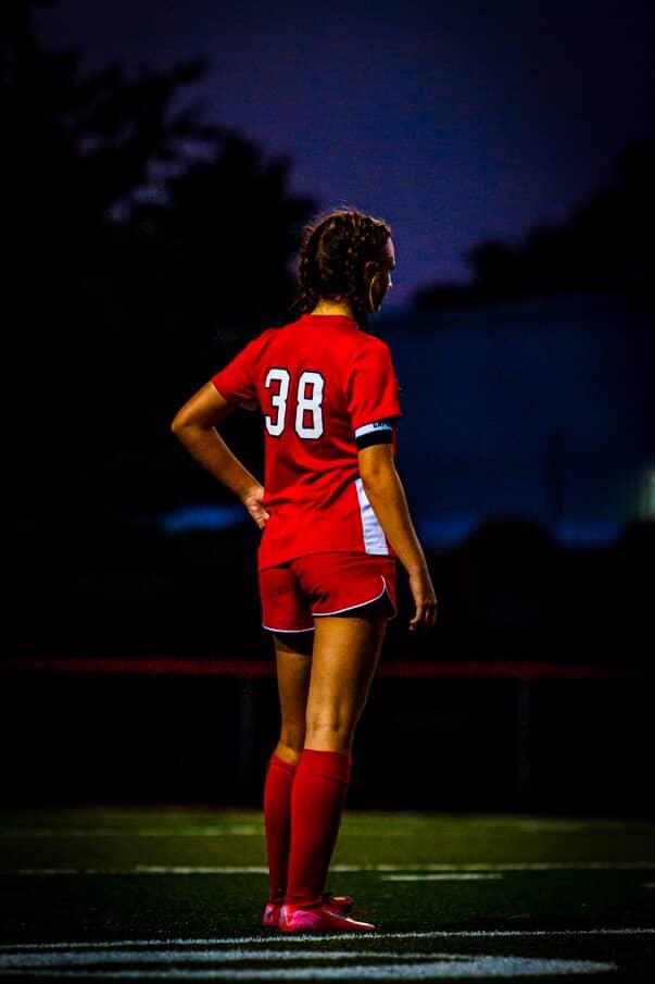 Sophomore Rylee Arnoff getting ready to begin the second half of the game against Westerville North on September 9 