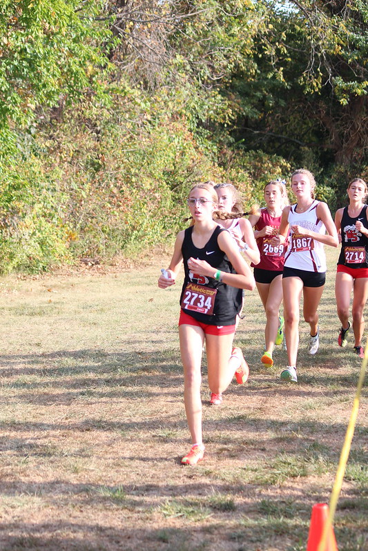 Sophomores Lily Zappin and Katelyn Hogenbirk leading the way for the Wildcats at Pickerington Central on Sept. 20.