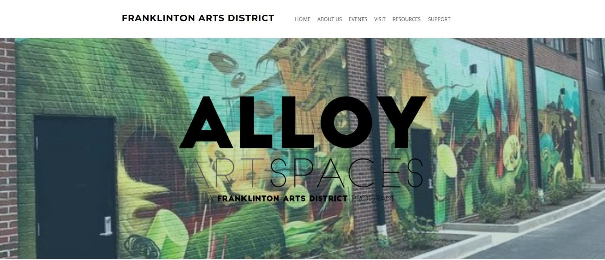 A snipping of the webfront of the ALLOY Artspaces initiative, another art adjacent project started by the Franklinton Art District; the same organization organizing the Scrawl Festival.
