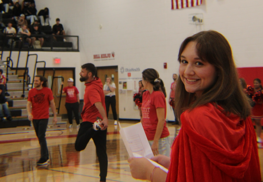 Senior Ava Parks is coaching the teachers team for the 2025 Central vs. South pep rally."I am so excited to go to the Central game tonight! The students vs. teachers volleyball game was so fun, and I was very happy with the energy of our Wildcat crowd." -Ava Parks
