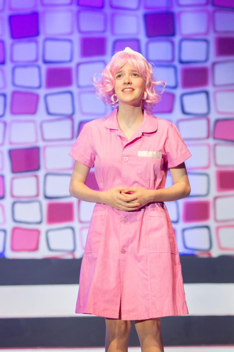 Senior Susanna Mylin during Beauty School Dropout playing as Frenchy in Grease as her last show of her last school year.